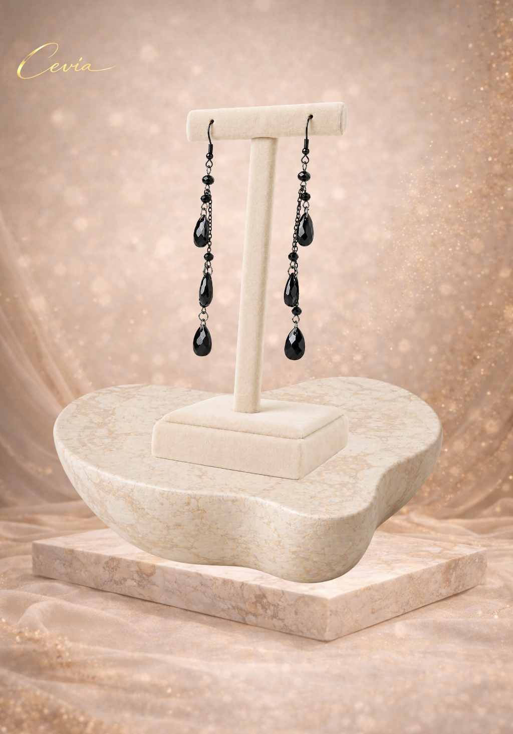 The Noirelle Cascade Drop Earrings