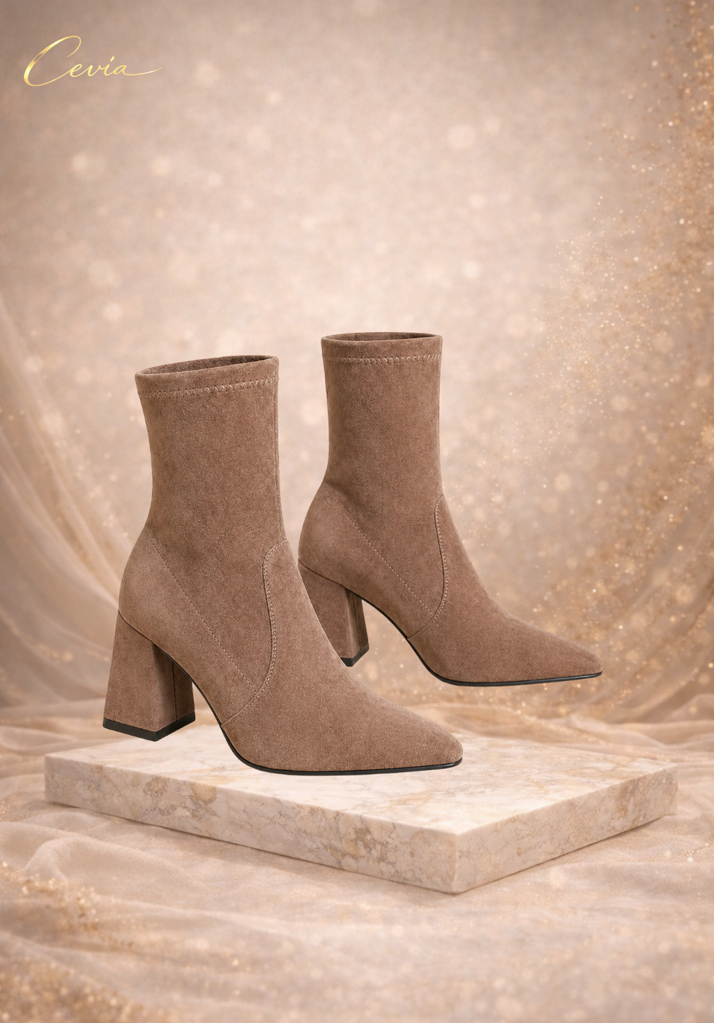 The Maevia Suede-Sculpt Block-Heel Boots