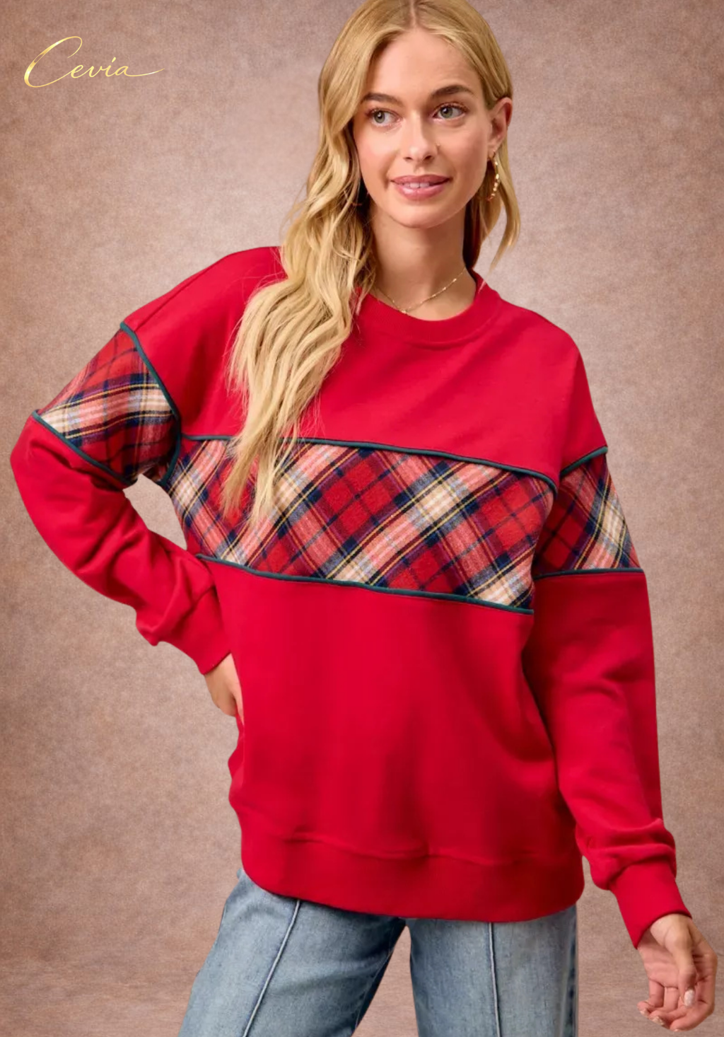 The Marivelle Plaid-Fest Holiday Top