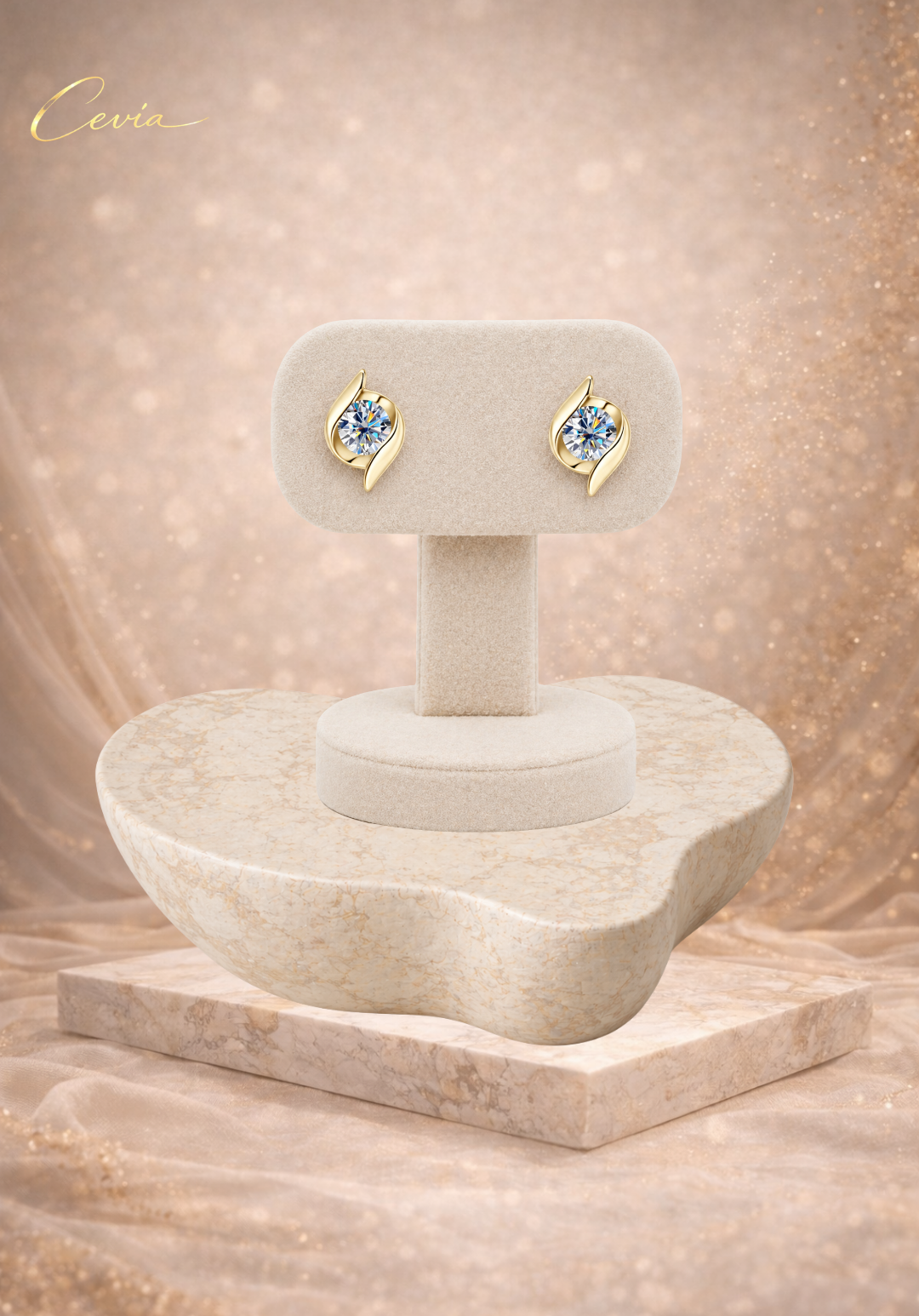 The Lumina Moissanite Stud Earrings