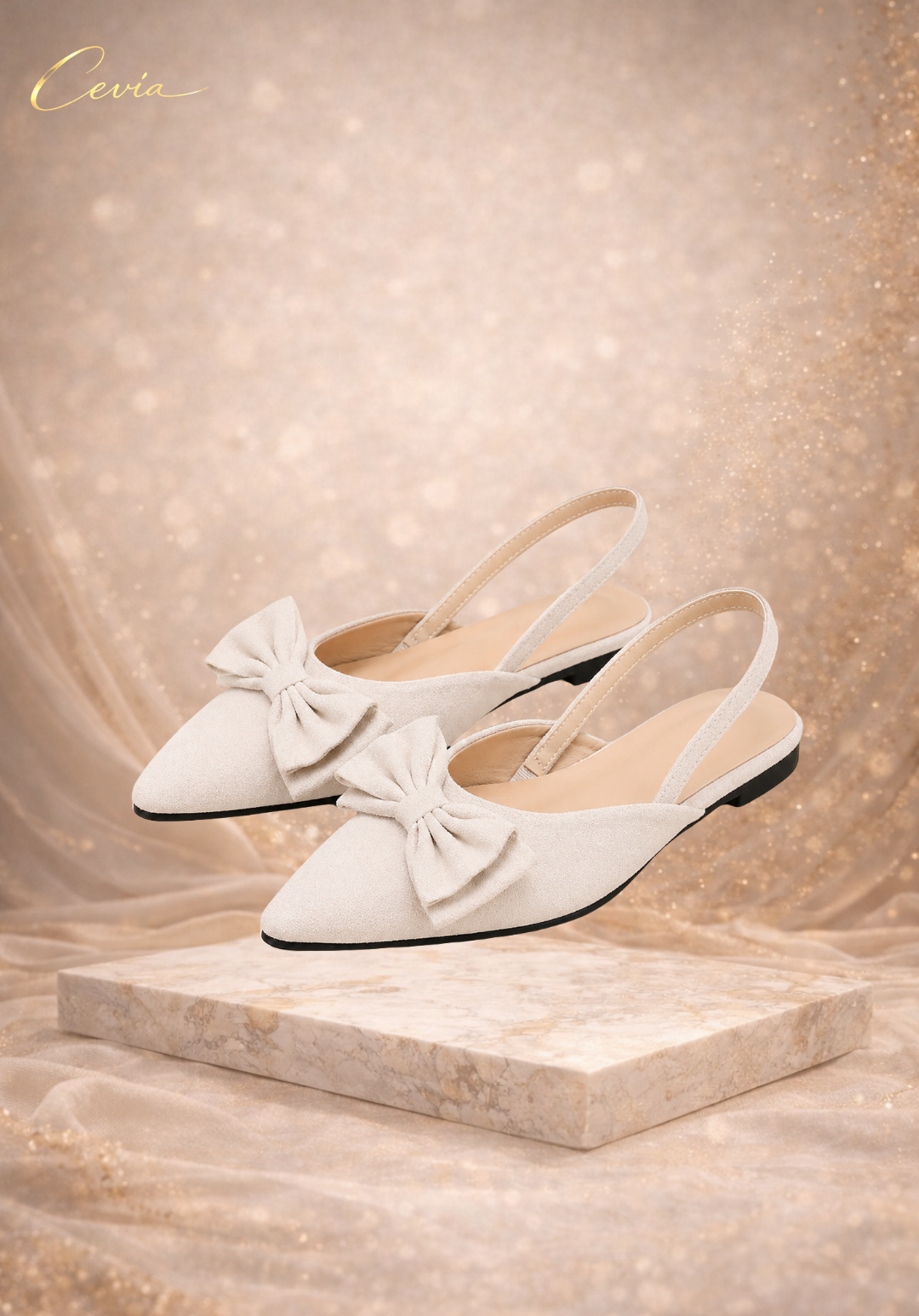 The Milano Bow Slingback Flats