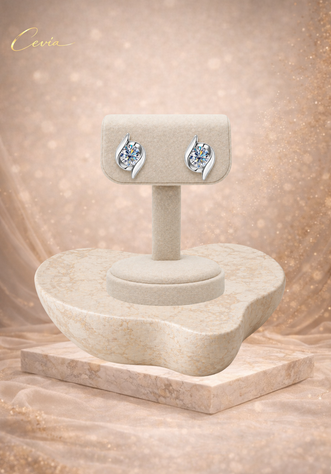 The Lumina Moissanite Stud Earrings