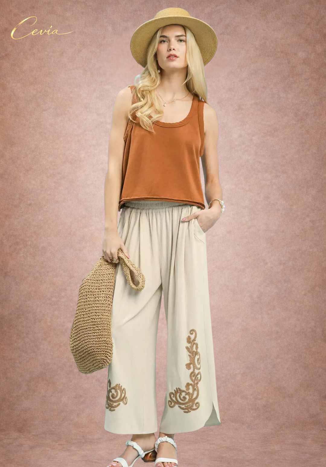 The Santorini Boheme Linen Trousers