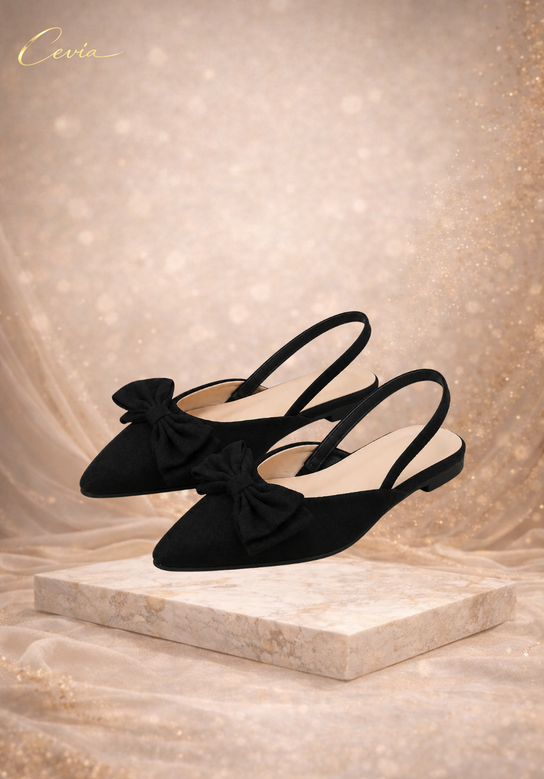 The Milano Bow Slingback Flats