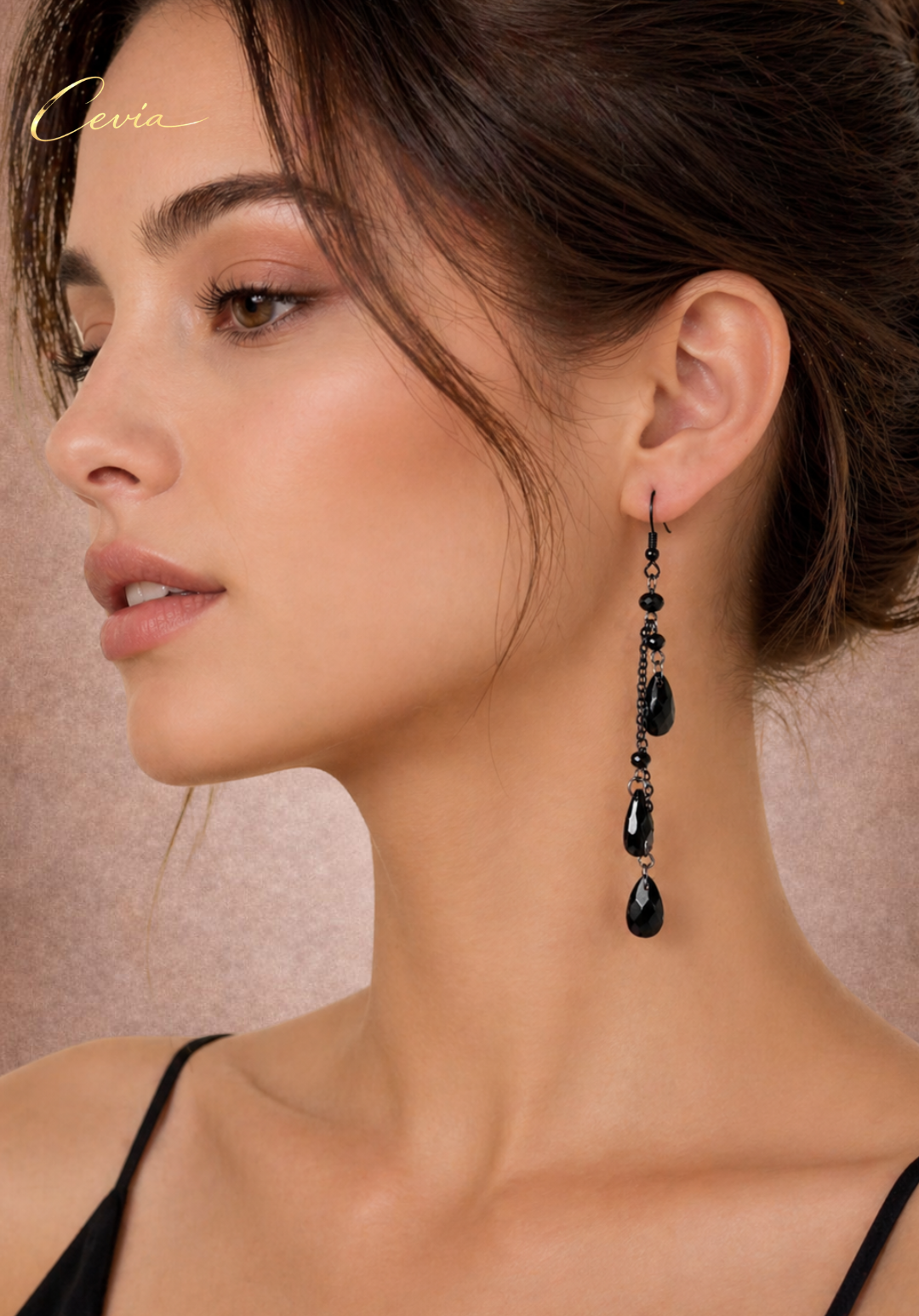 The Noirelle Cascade Drop Earrings
