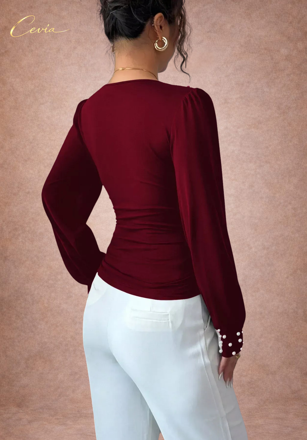 The Marivelle Pearl-Ruched Silhouette Top
