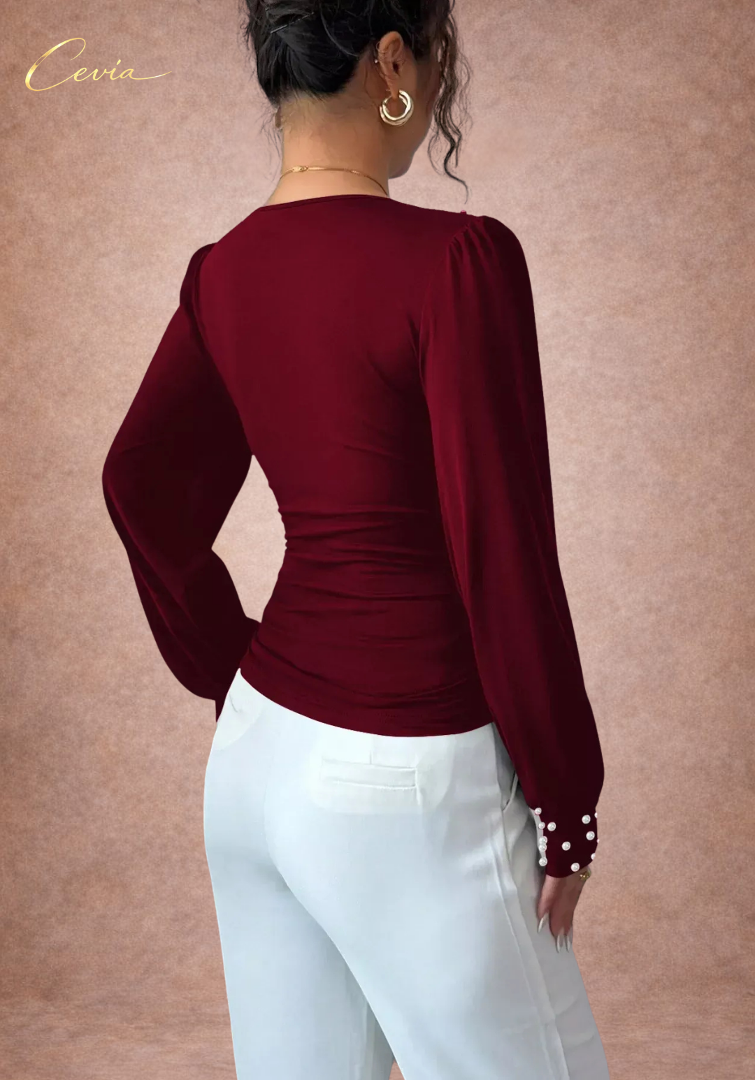 The Marivelle Pearl-Ruched Silhouette Top
