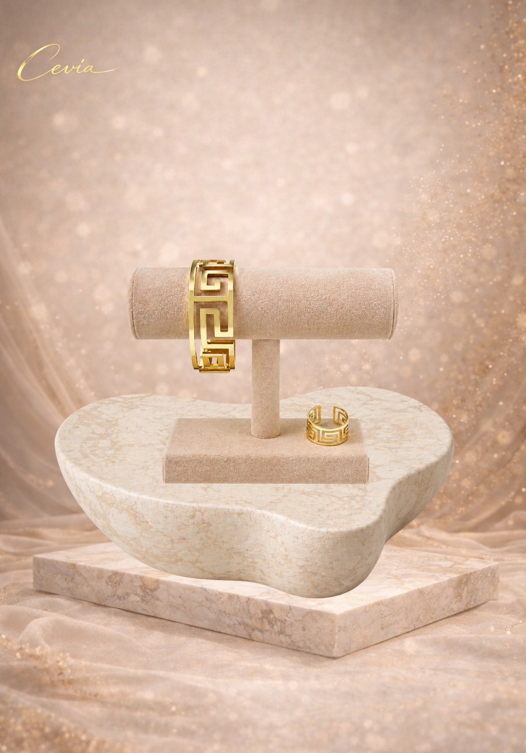 The Aurelia Geometric Cuff & Ring Set