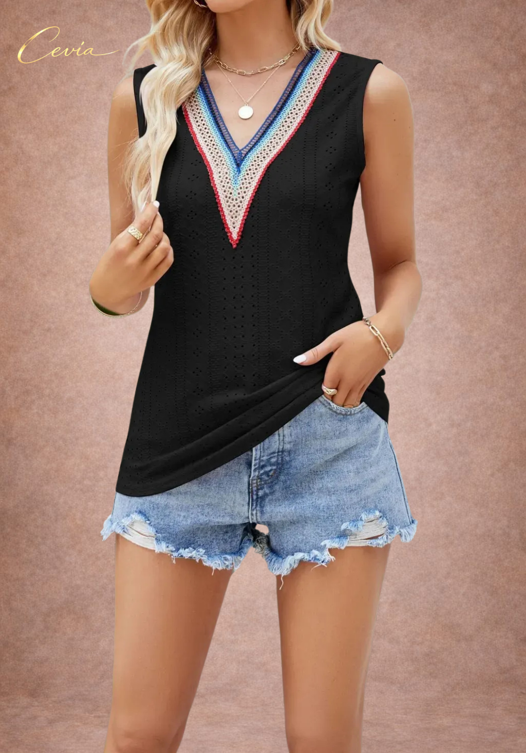 The Riviera Contrast Knit Tank