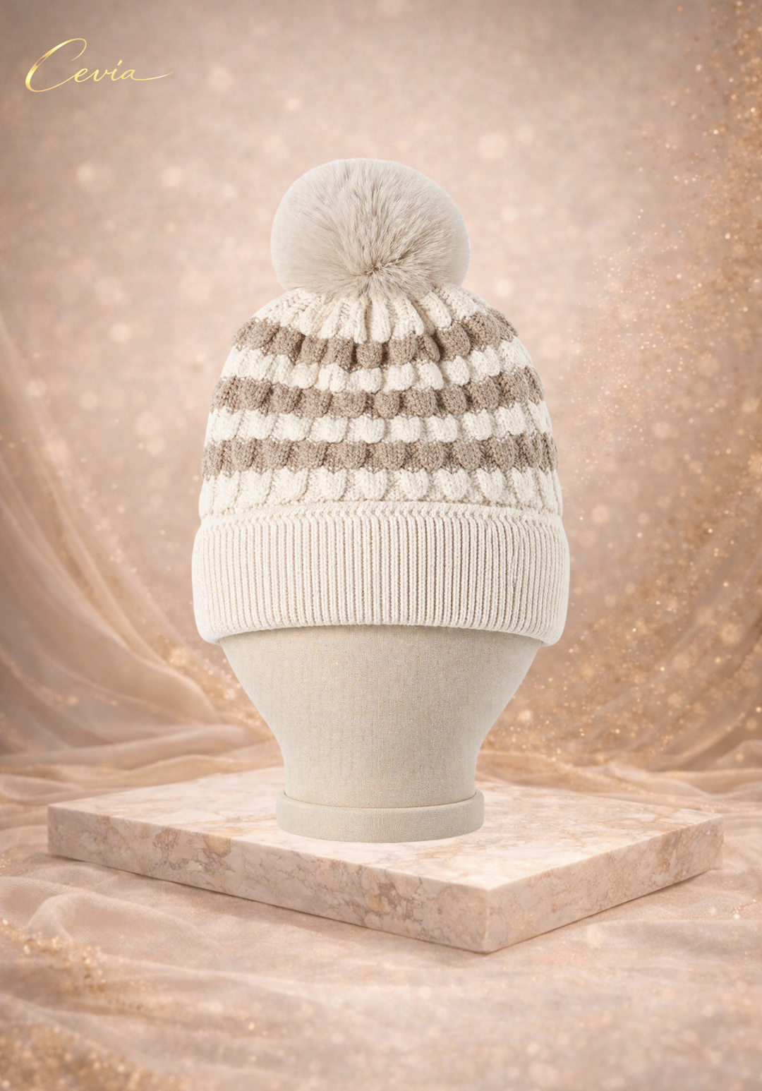 The Liorane Textured Pom Beanie