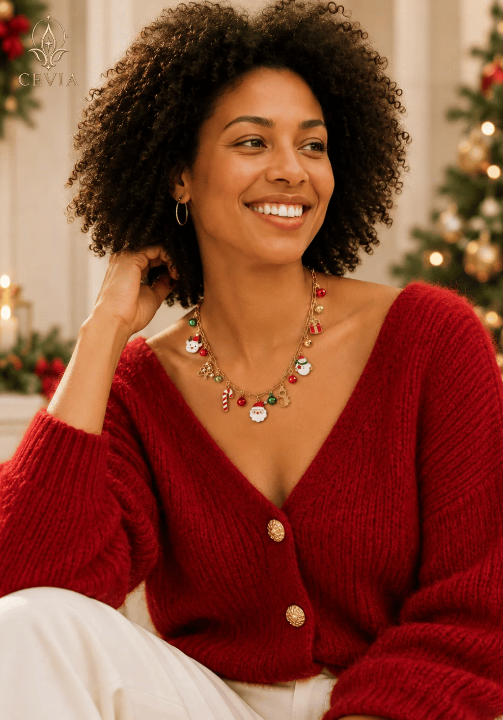 Die Holly Jolly Christmas Charm-Halskette