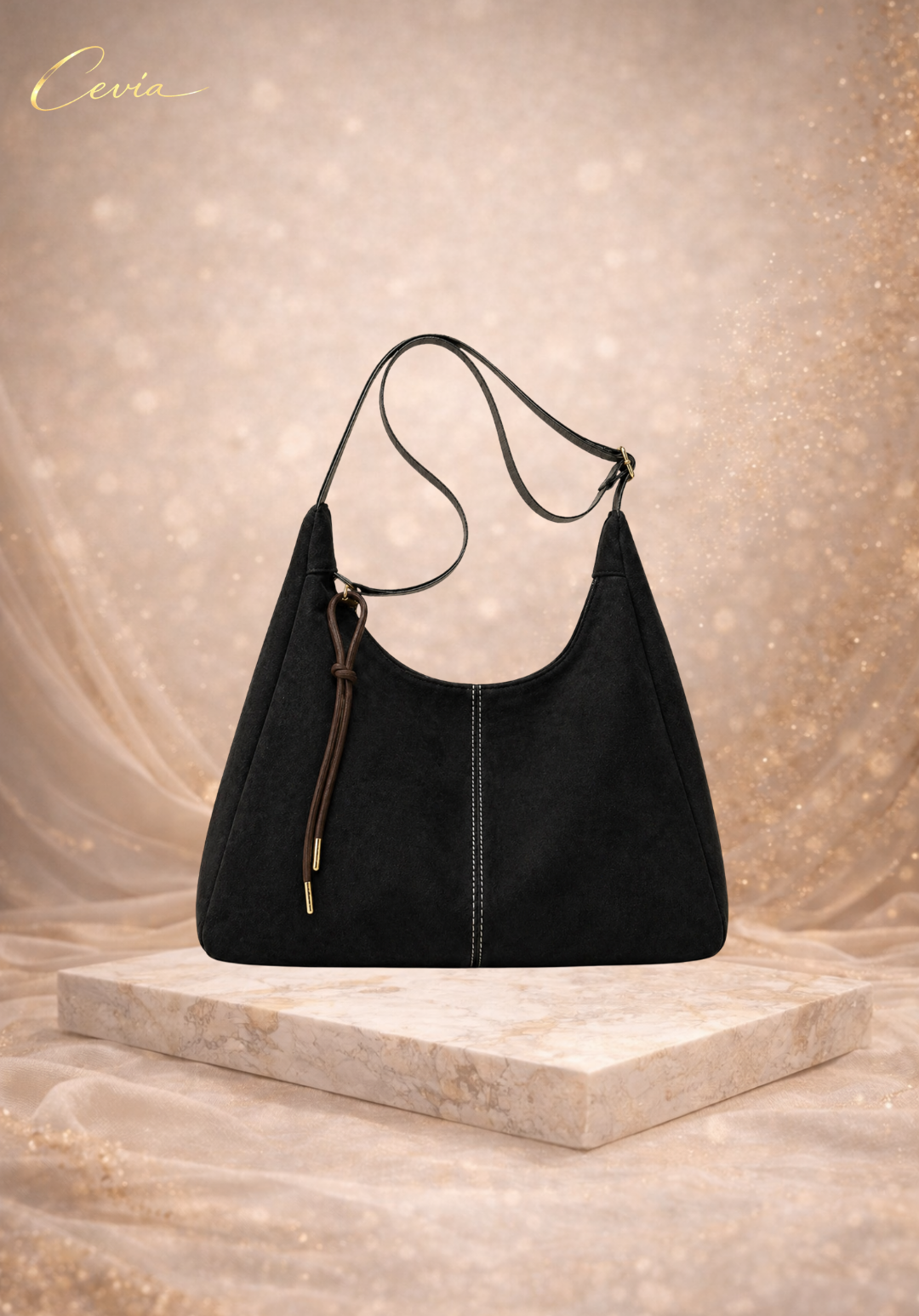 The Velora Suede Shoulder Bag