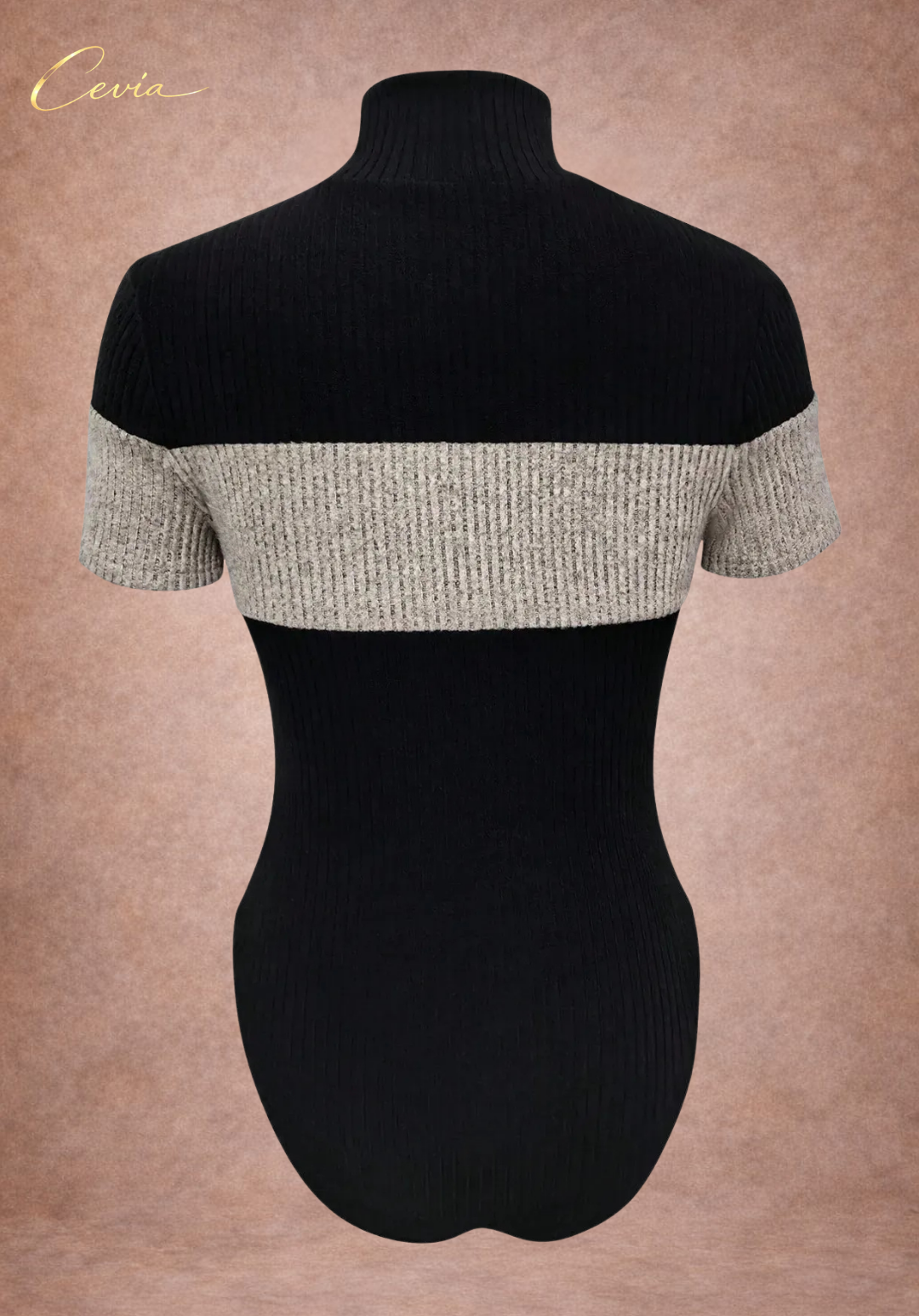 The Marivonne Dual-Tone Sculpted Knit Bodysuit