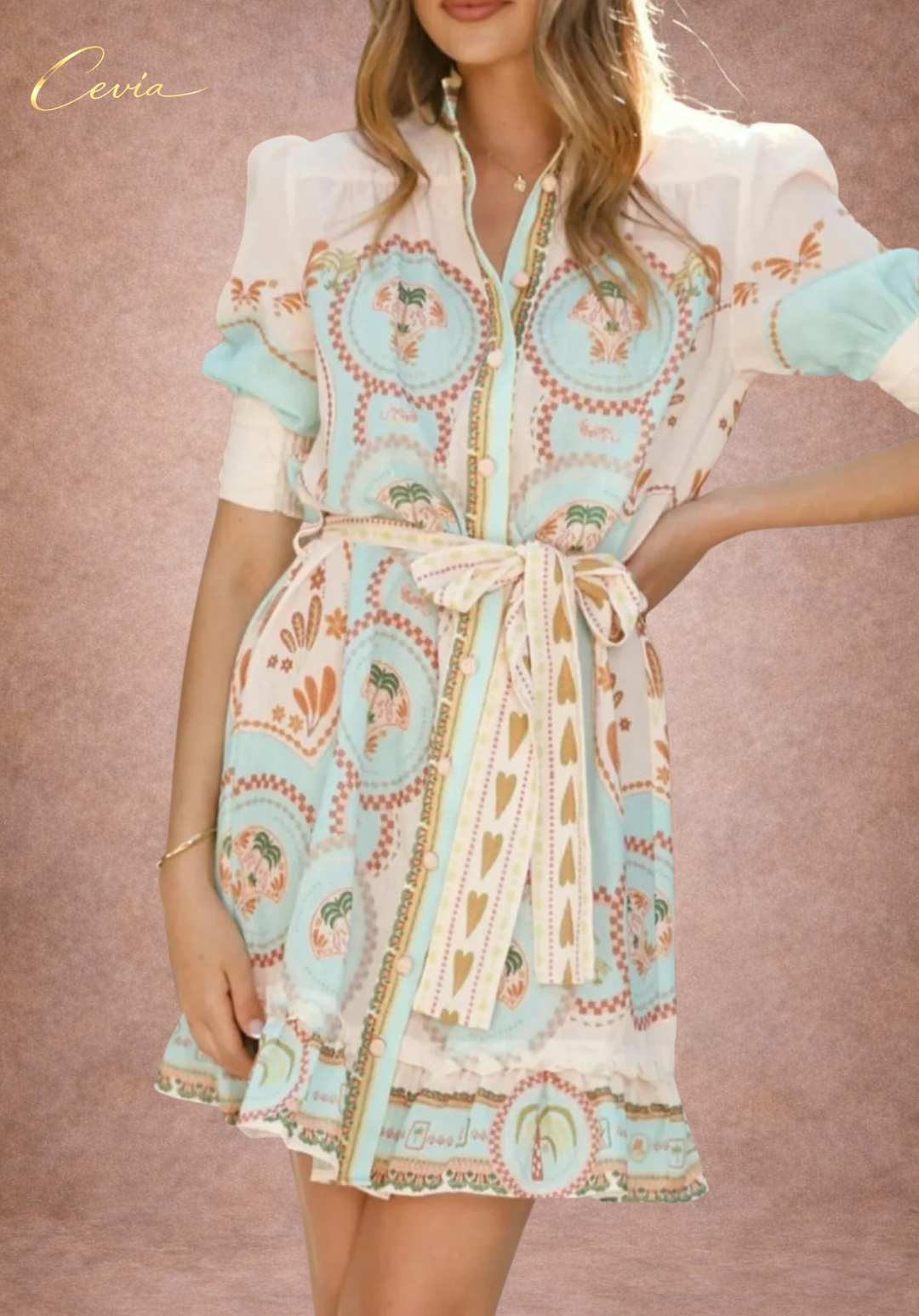 The Solara Printed Shirt Dress