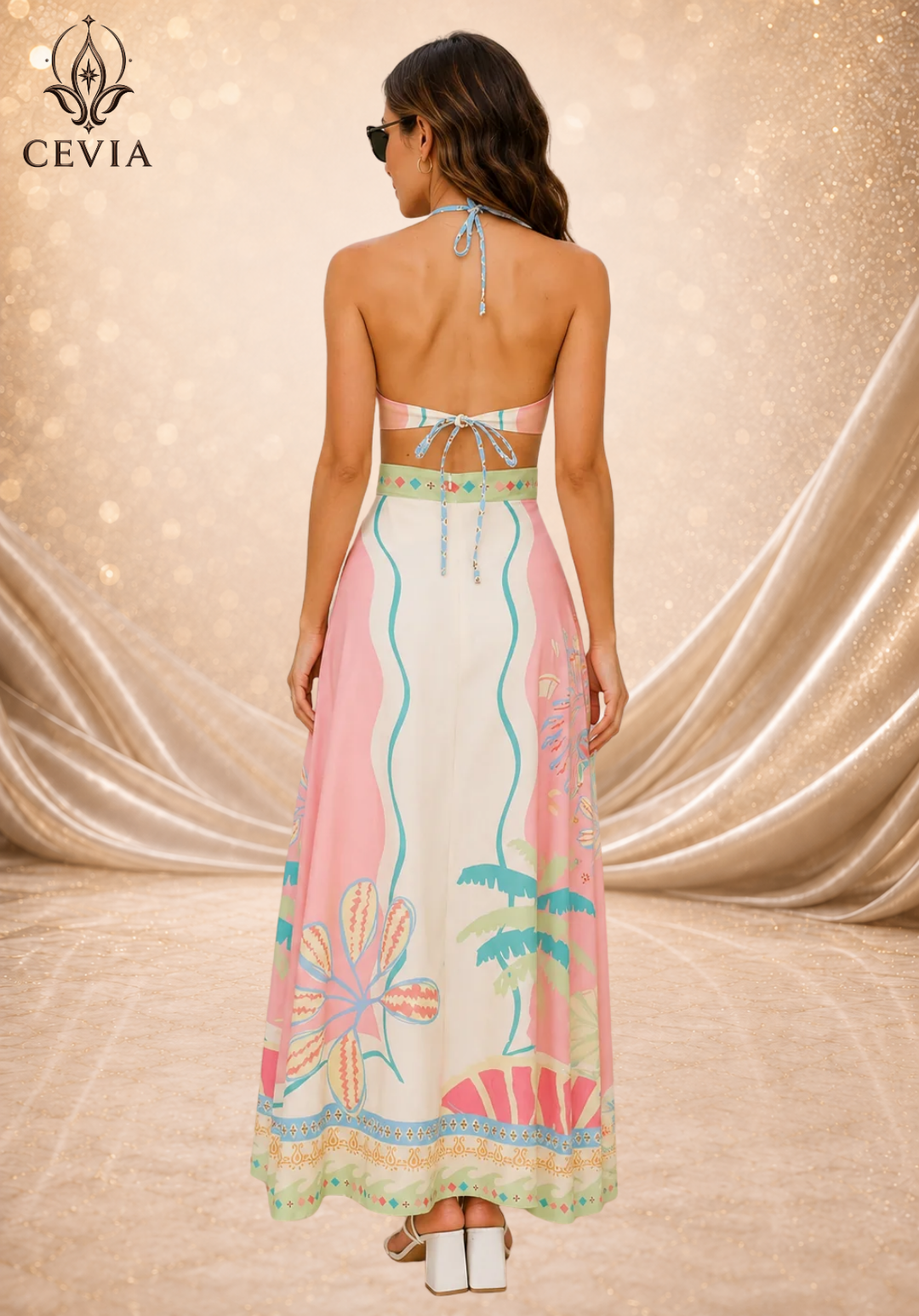 The Backless Halter Cutout Maxi Dress