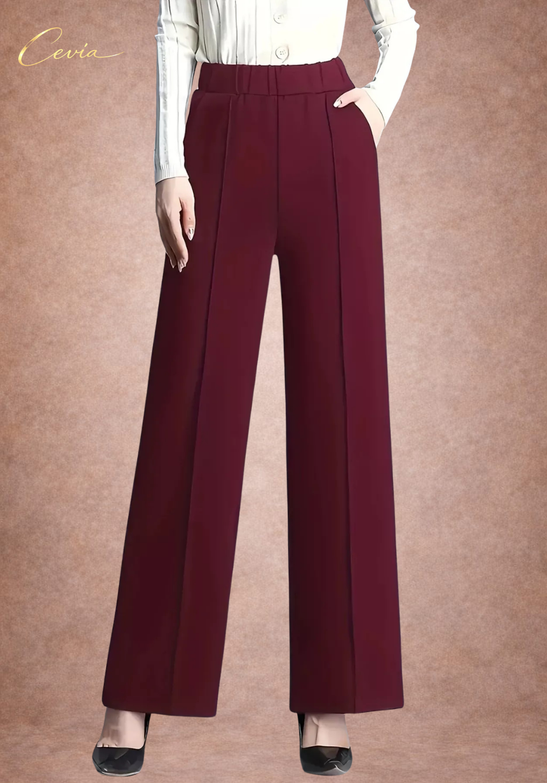 The Corvella Sleek-Line Wide-Leg Tailored Trousers