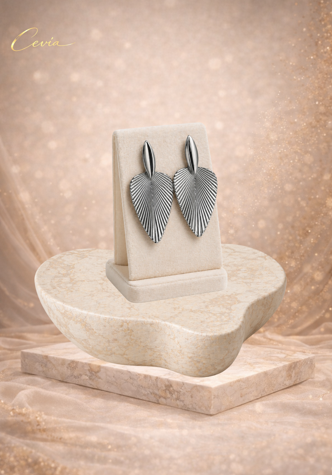 The Aurelia Sculpted Leaf Drop Earrings