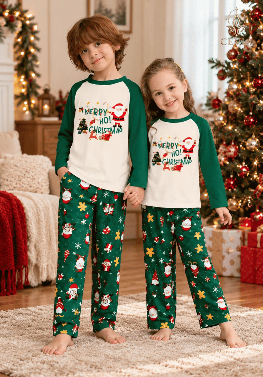 Christmas Family Matching Pajama Sets — Santa's Merry Wishes
