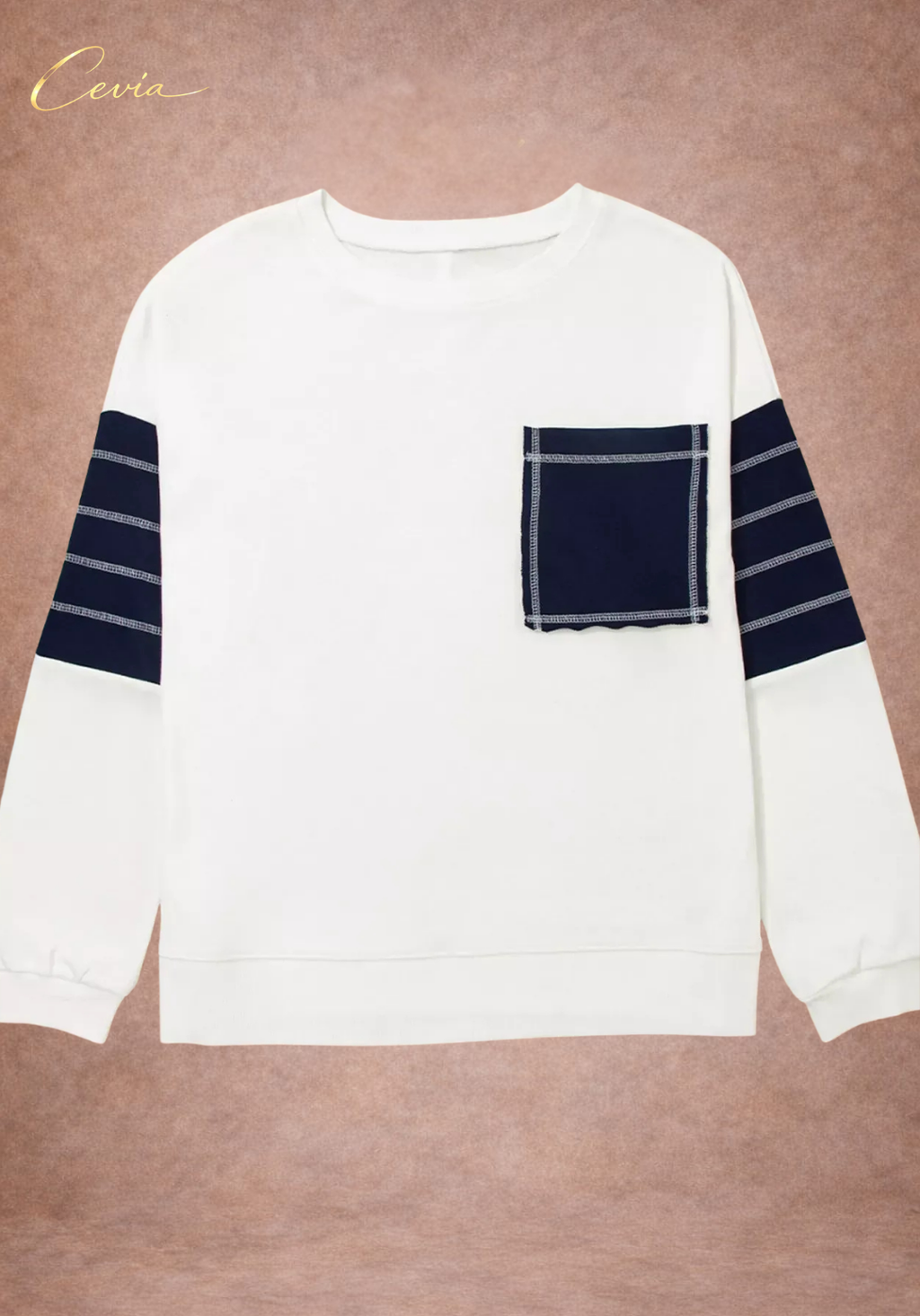 The Navarre Contrast-Pocket Casual Top