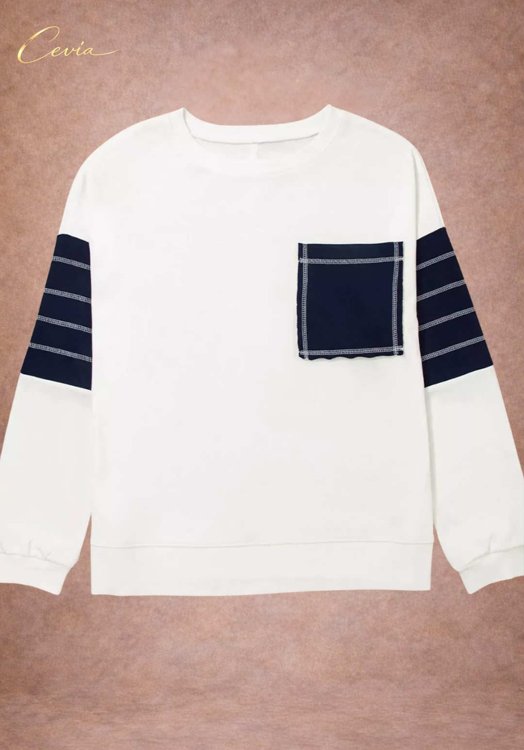 The Navarre Contrast-Pocket Casual Top