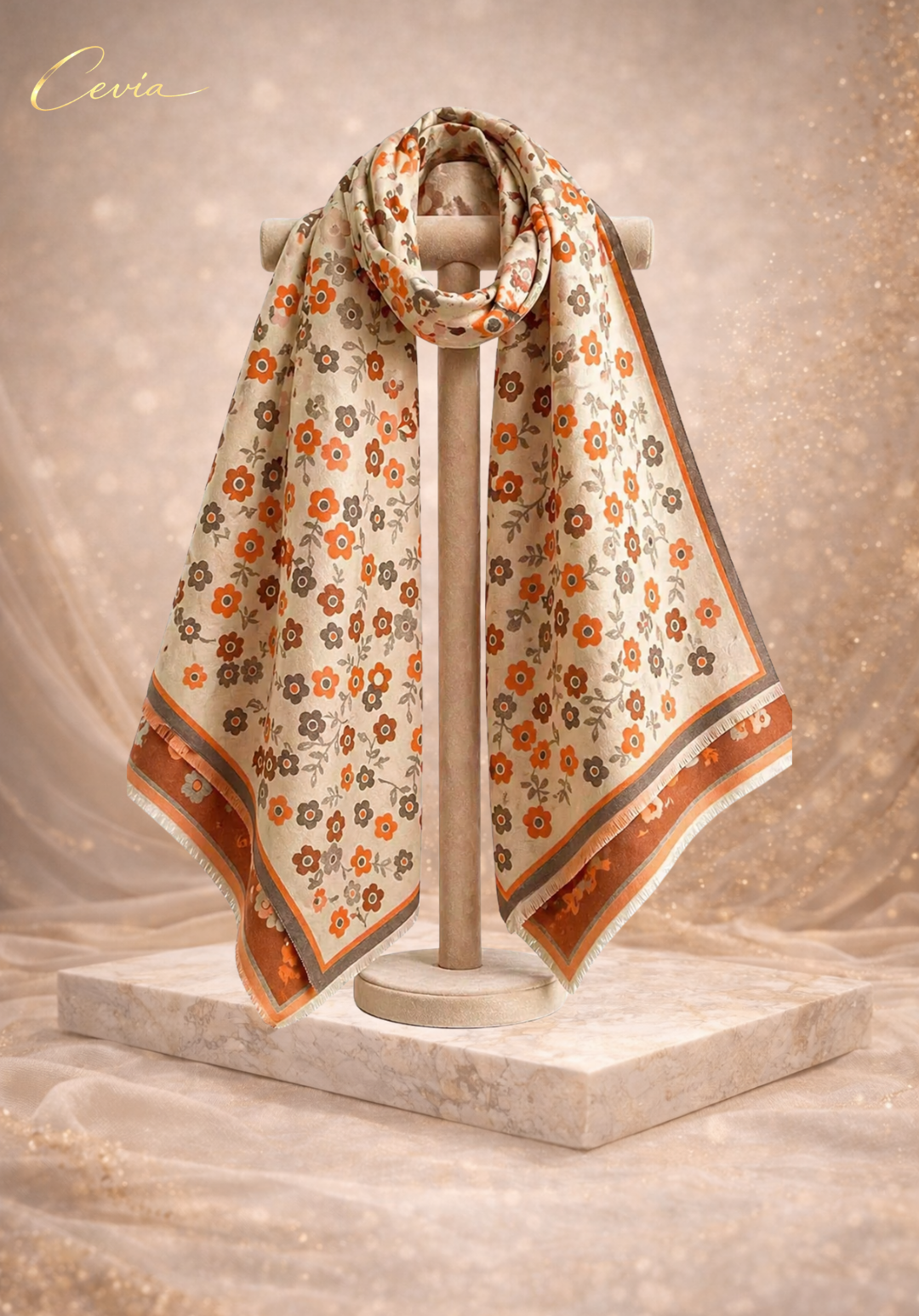 The Marivonne Reversible Floral-Soft Winter Scarf