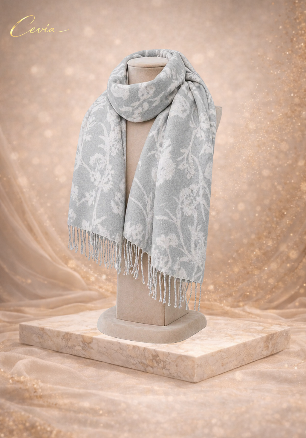 The Marcelline Noir-Florale Winter Scarf