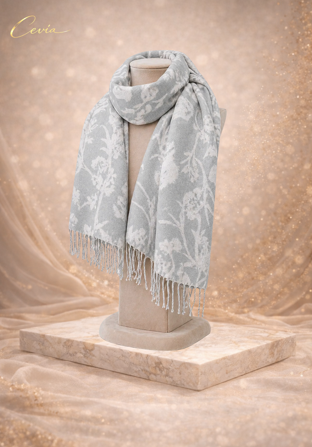 The Marcelline Noir-Florale Winter Scarf