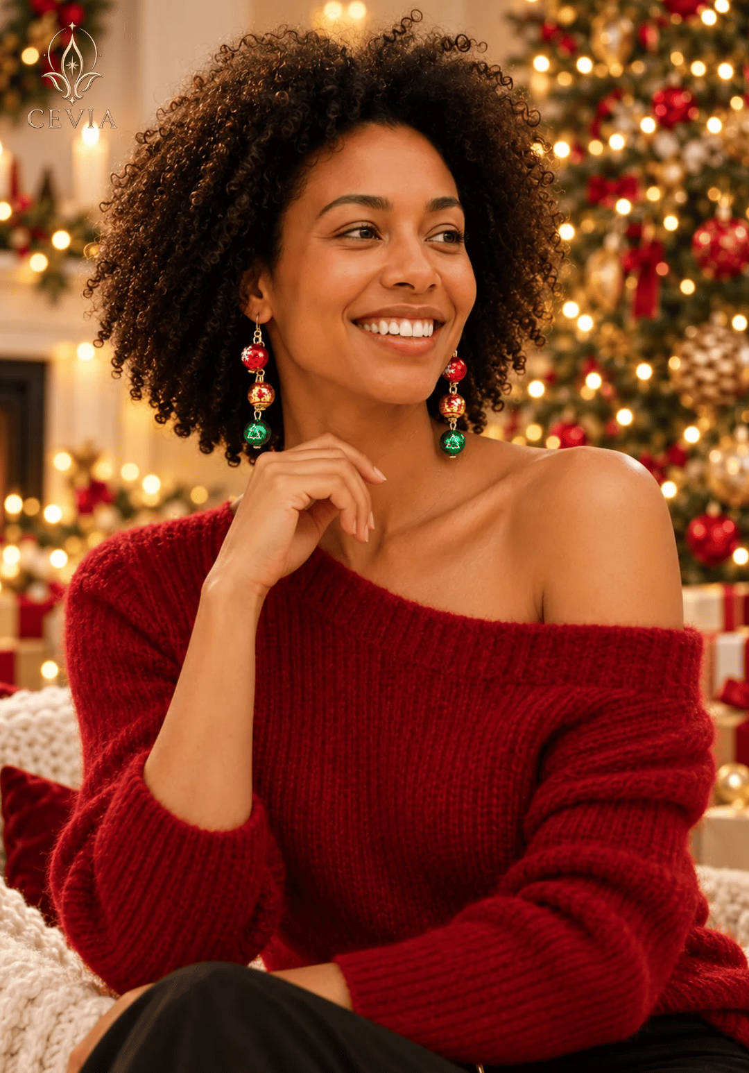 أقراط Festive Ornament Cascade المتدلية