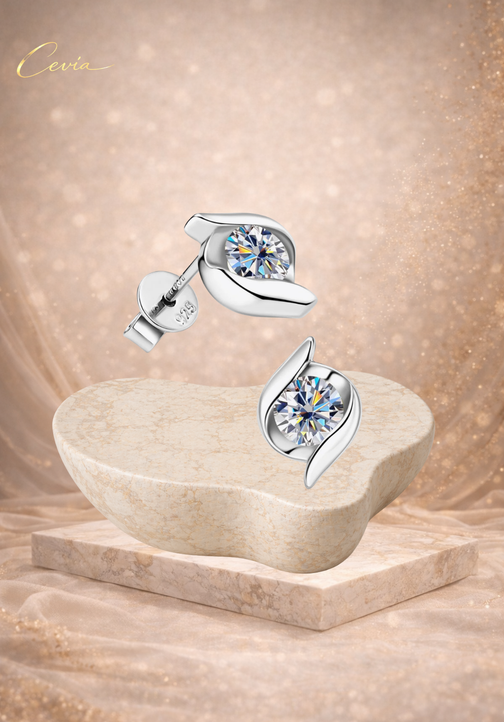 The Lumina Moissanite Stud Earrings