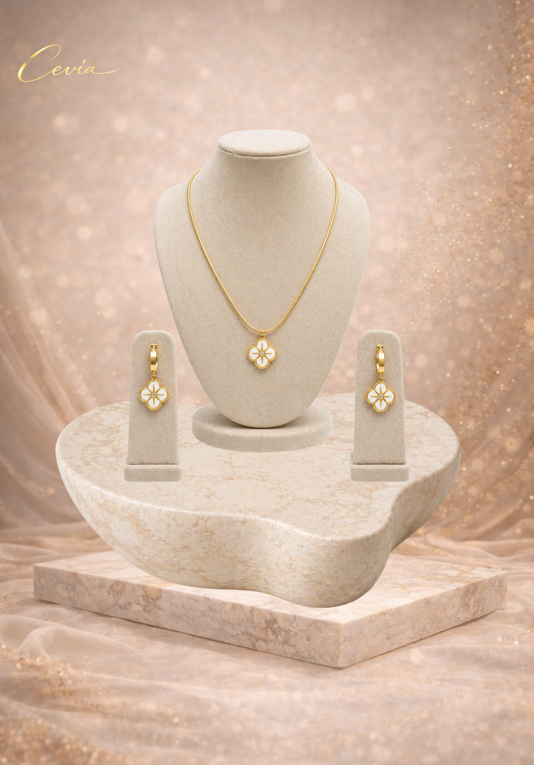 The Fleurine Enamel-Petal Jewelry Set (3-Piece)