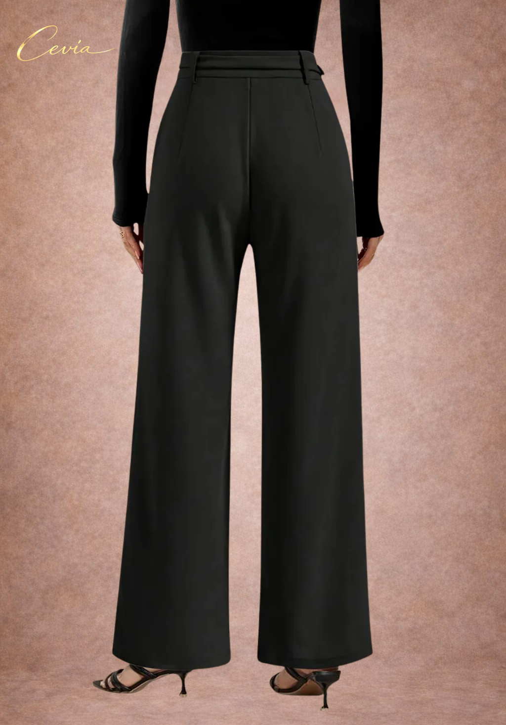 The Marlowe Gold-Chain Tailored Wide-Leg Pants