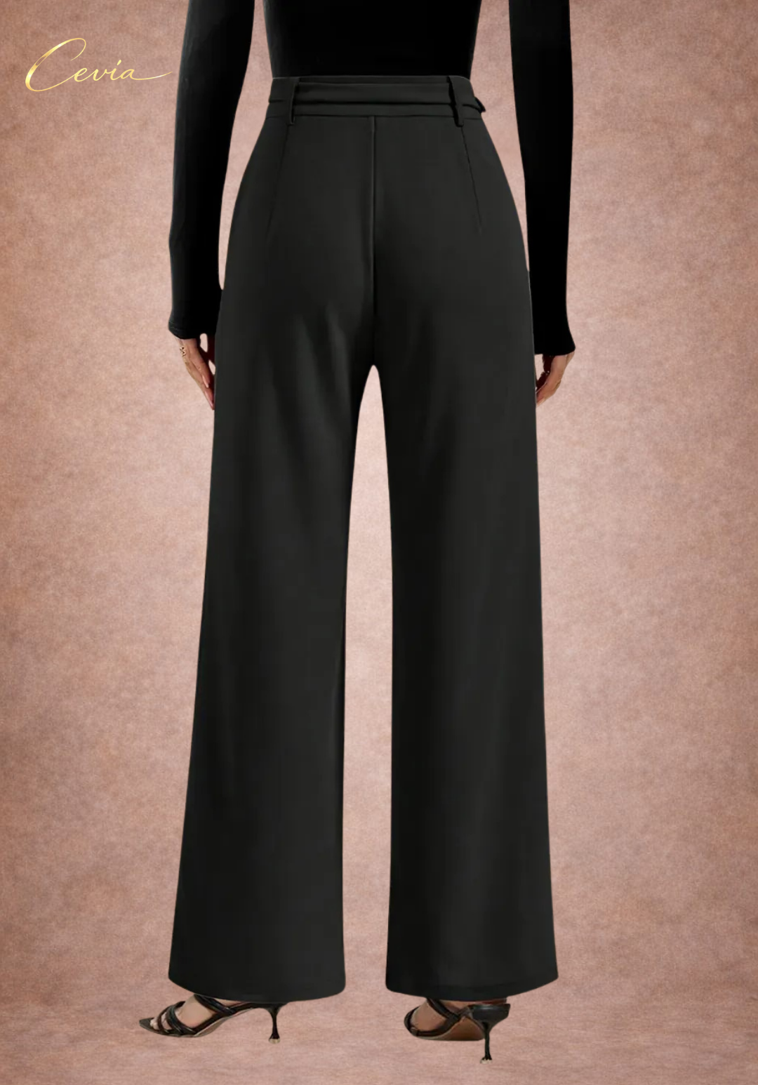 The Marlowe Gold-Chain Tailored Wide-Leg Pants