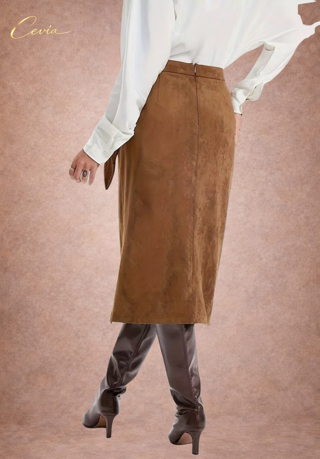 The Velvet Whisper Wrap Midi Skirt