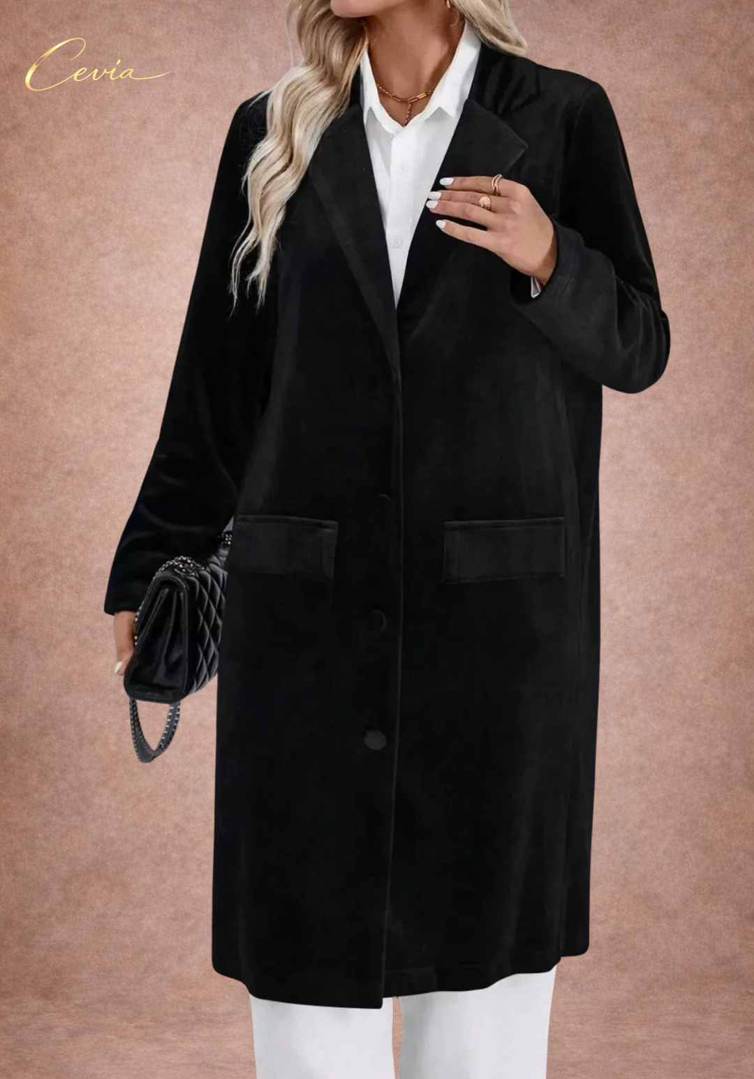 The Velvet Luxe Longline Blazer Coat
