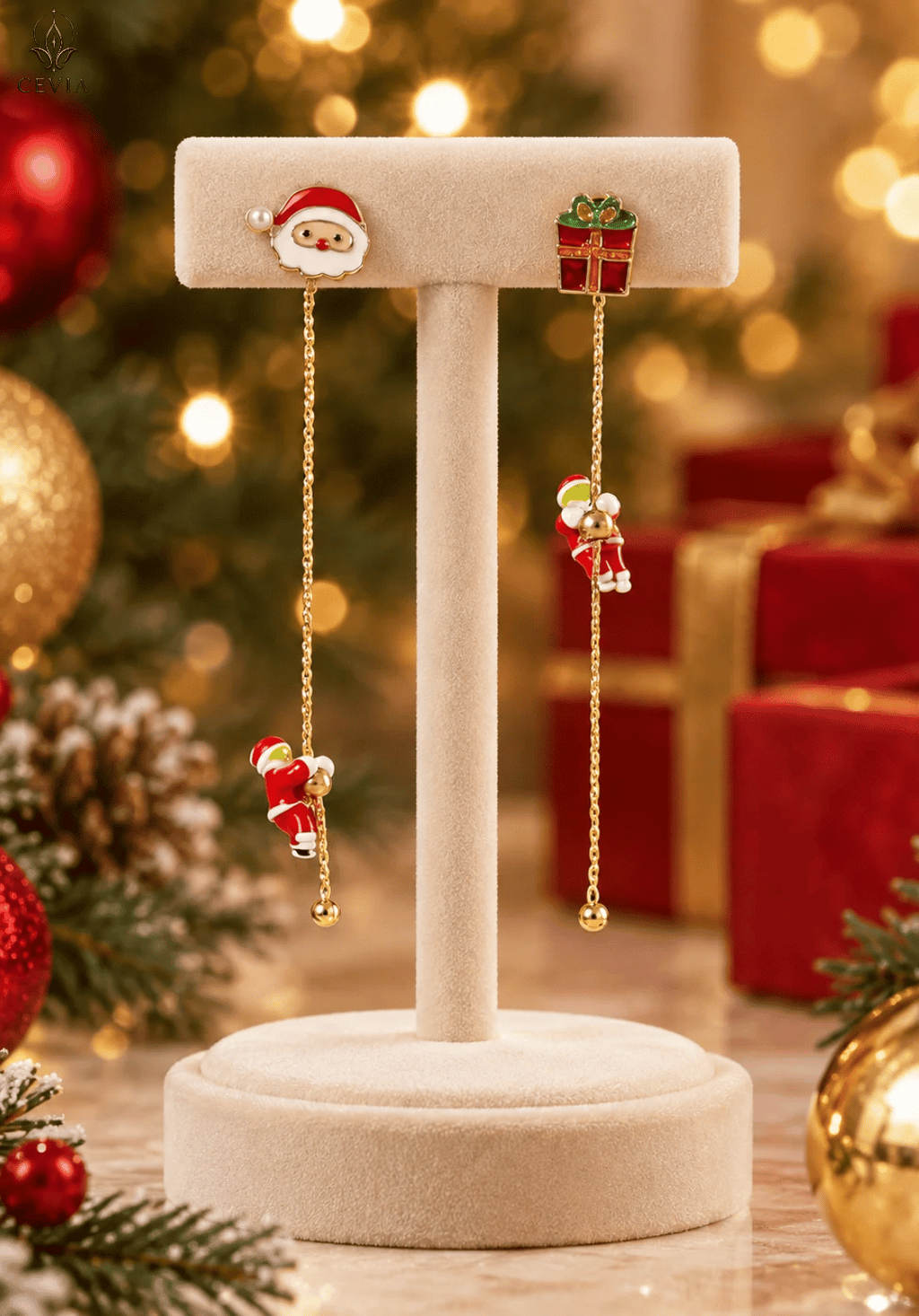 The Christmas Santa's Gift Surprise Long Drop Earrings