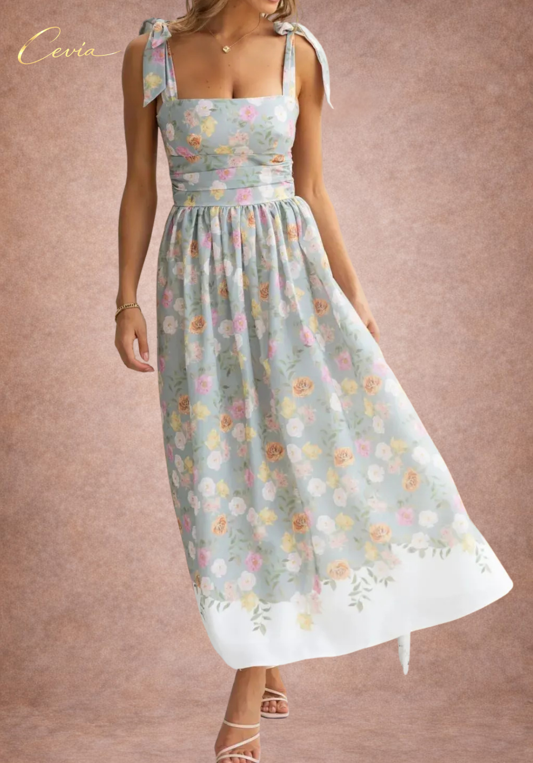 The Aurelia Garden-Tie Midi Dress