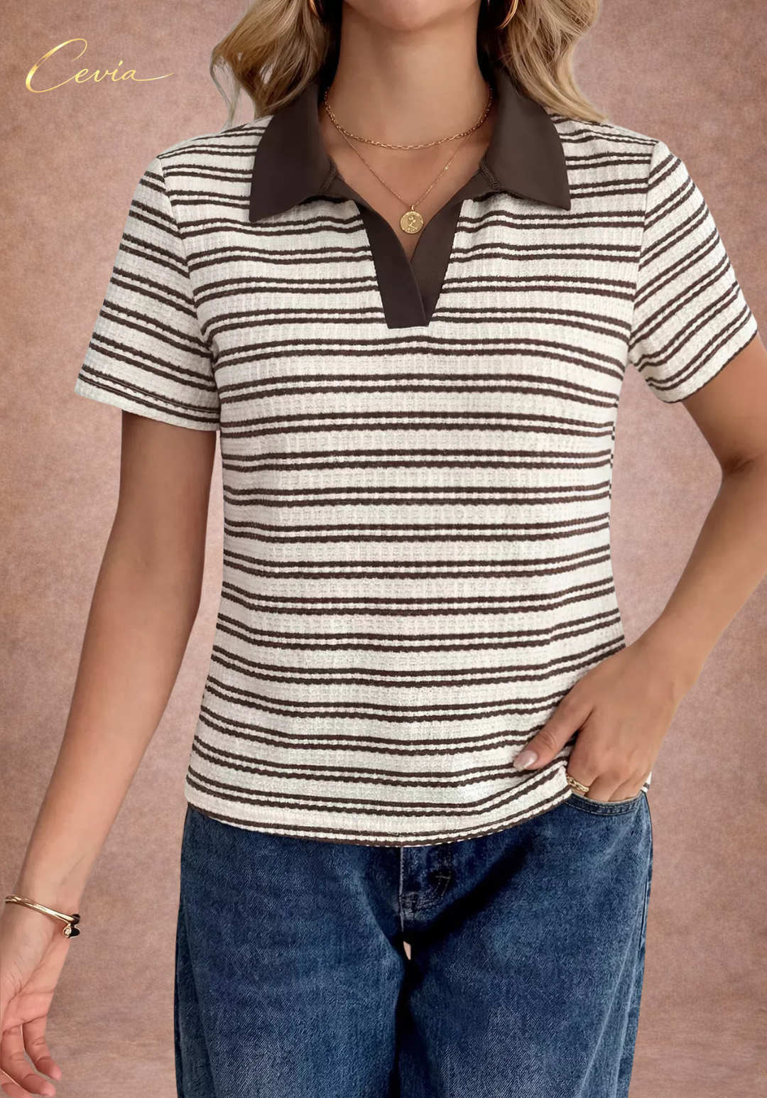 The Monaco Stripe Polo Tee