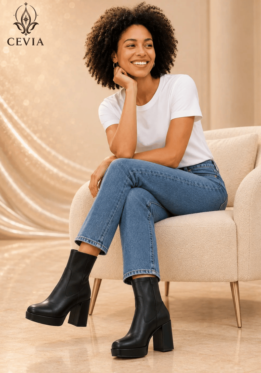 The Sculpted Platform Ankle Boots