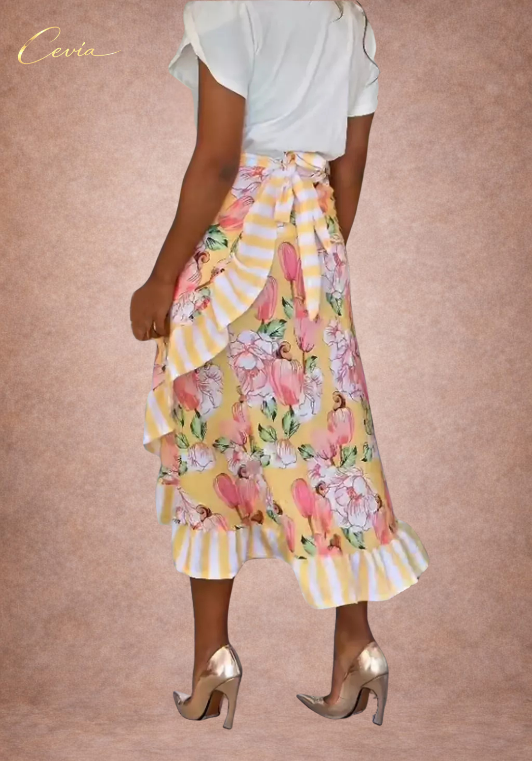 The Sunset Bloom Ruffle Skirt