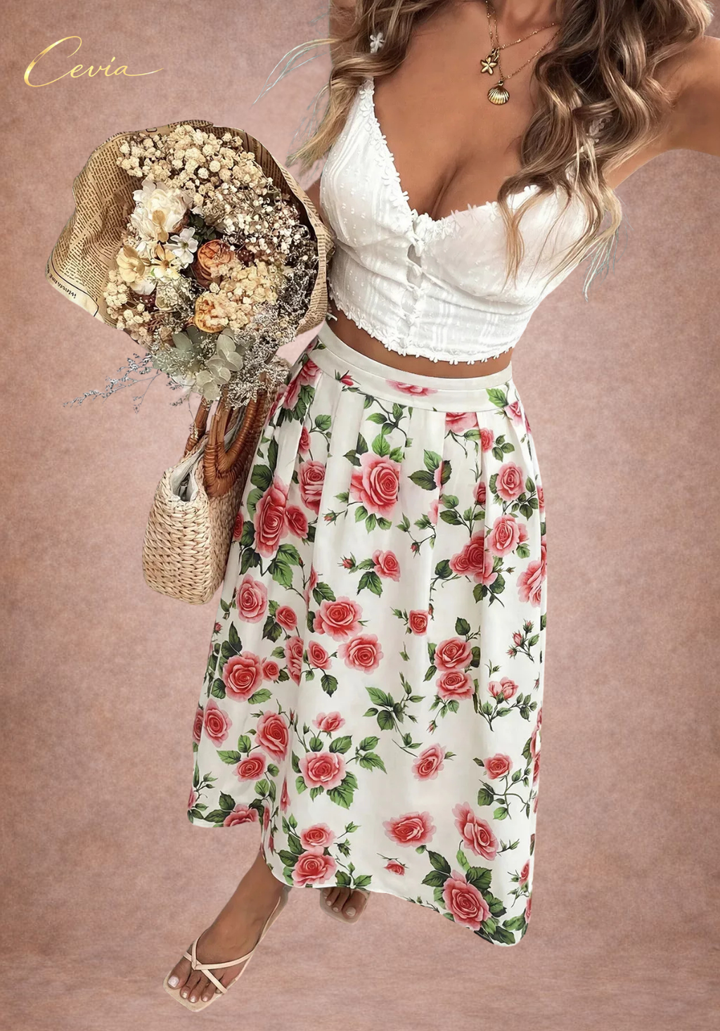 The Romantic Rose Garden Maxi Skirt