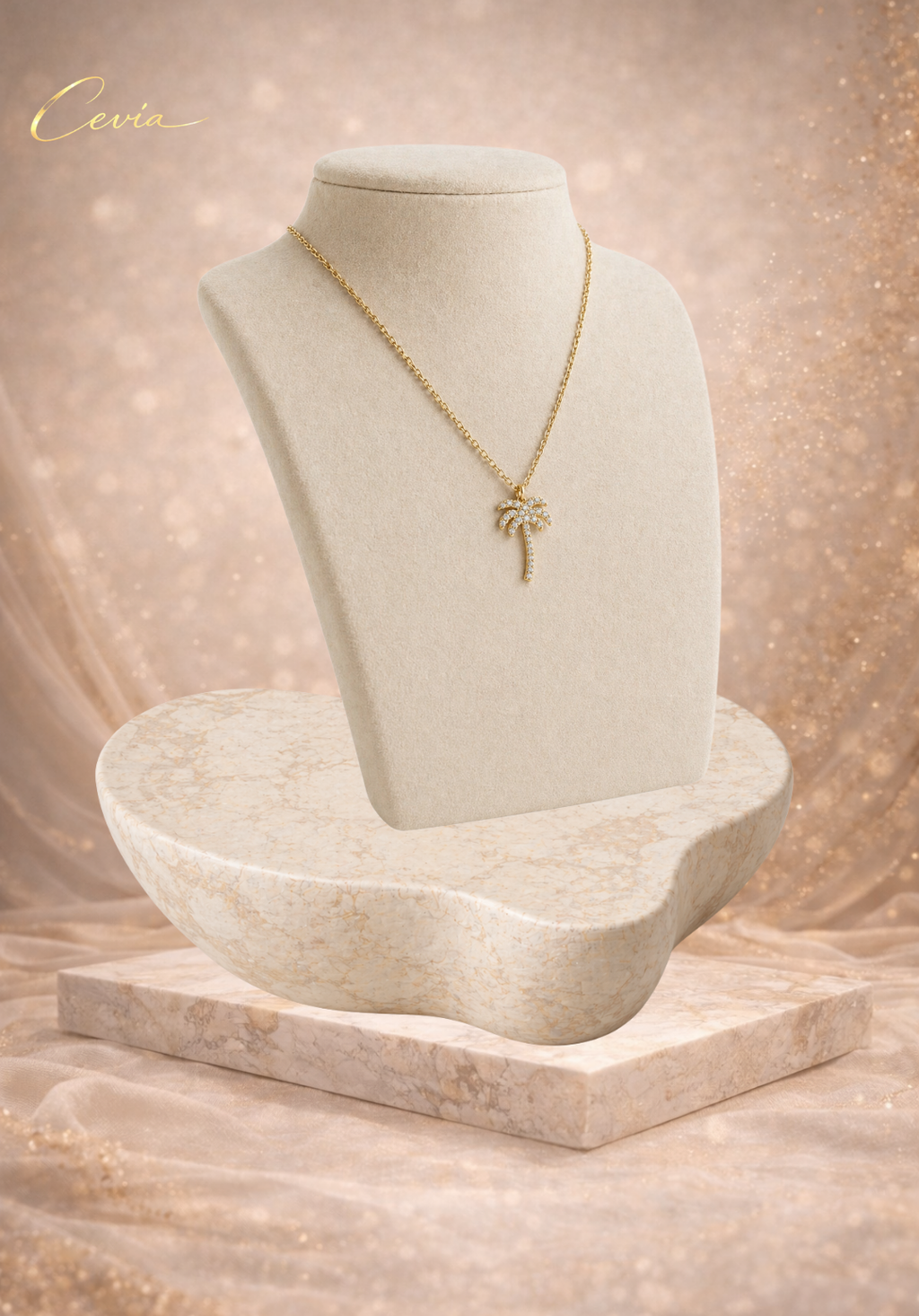 The Riviera Palm Pendant Necklace