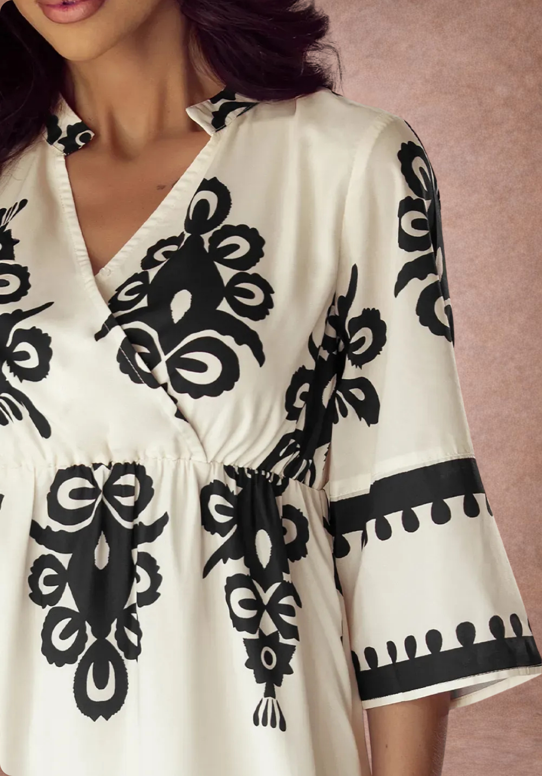 Bohemian V-Neck Tiered Mini Dress