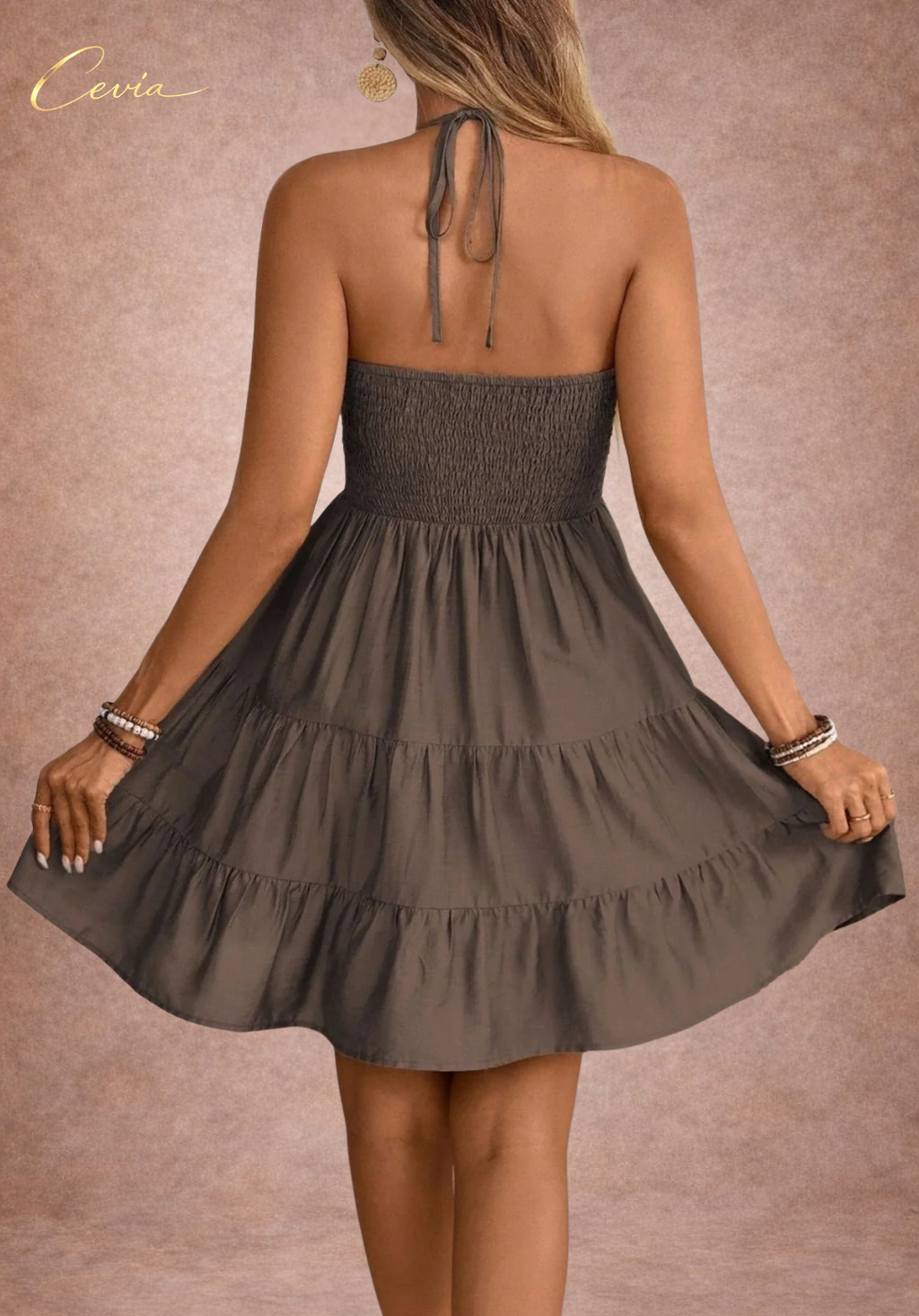 The Whisper Tiered Halter Dress