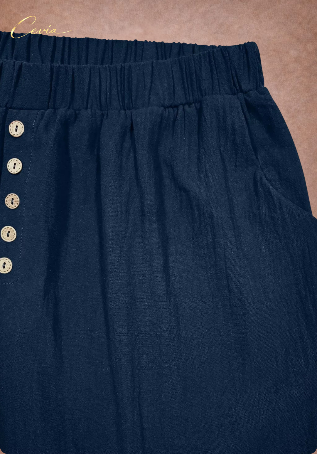 High-Waist Button-Front Flow Shorts