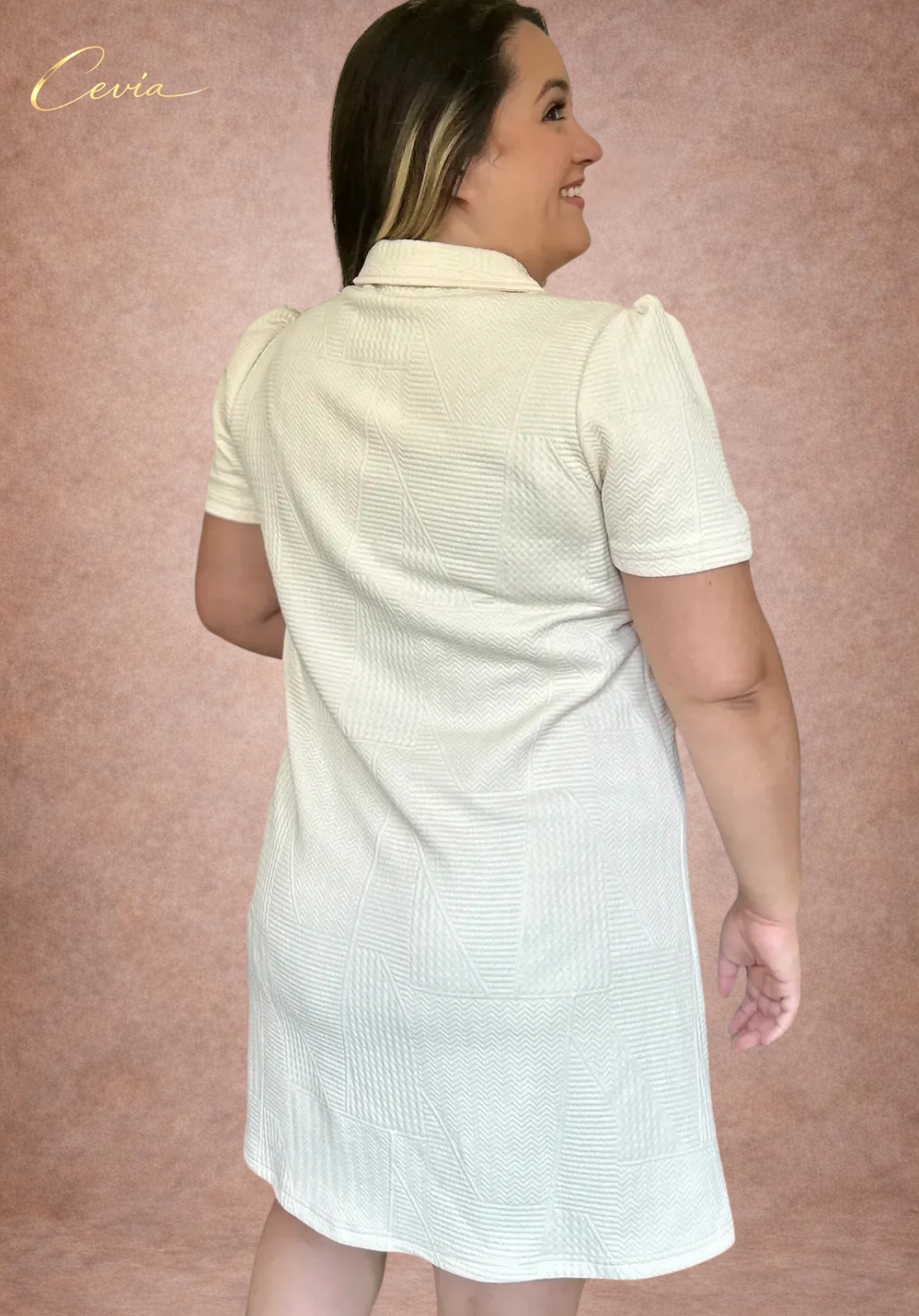 The Ivory Poise Textured Dress