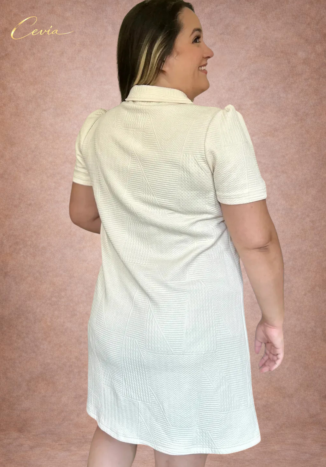 The Ivory Poise Textured Dress