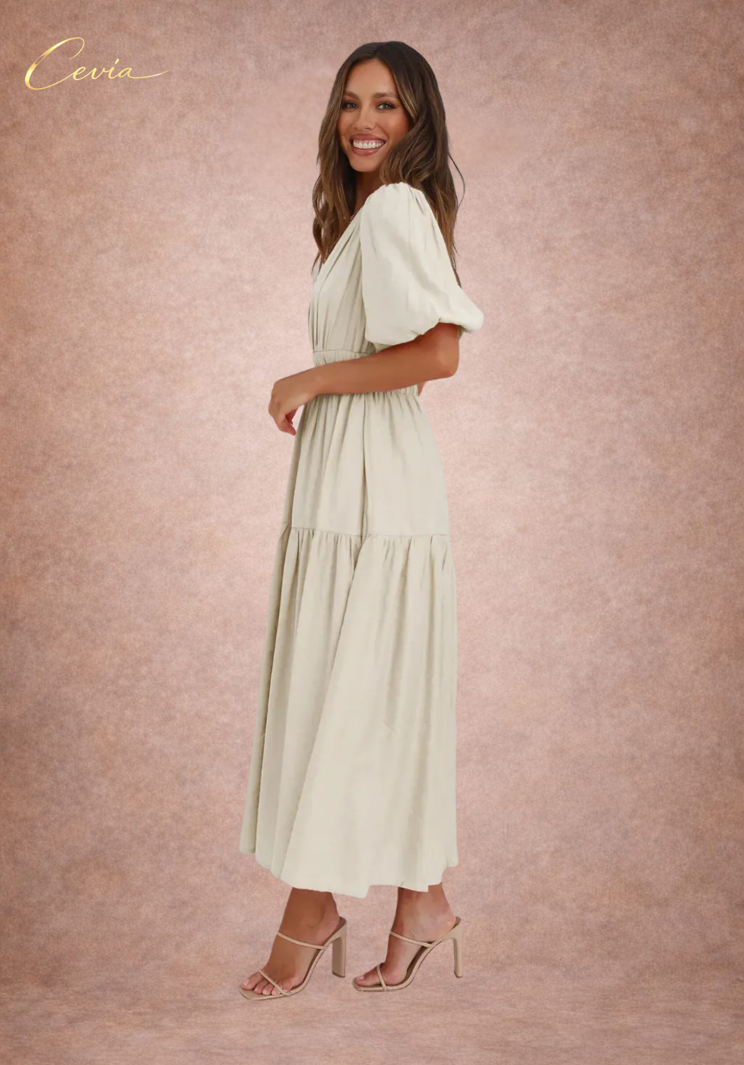 The Graceful Harmony Tiered Midi Dress