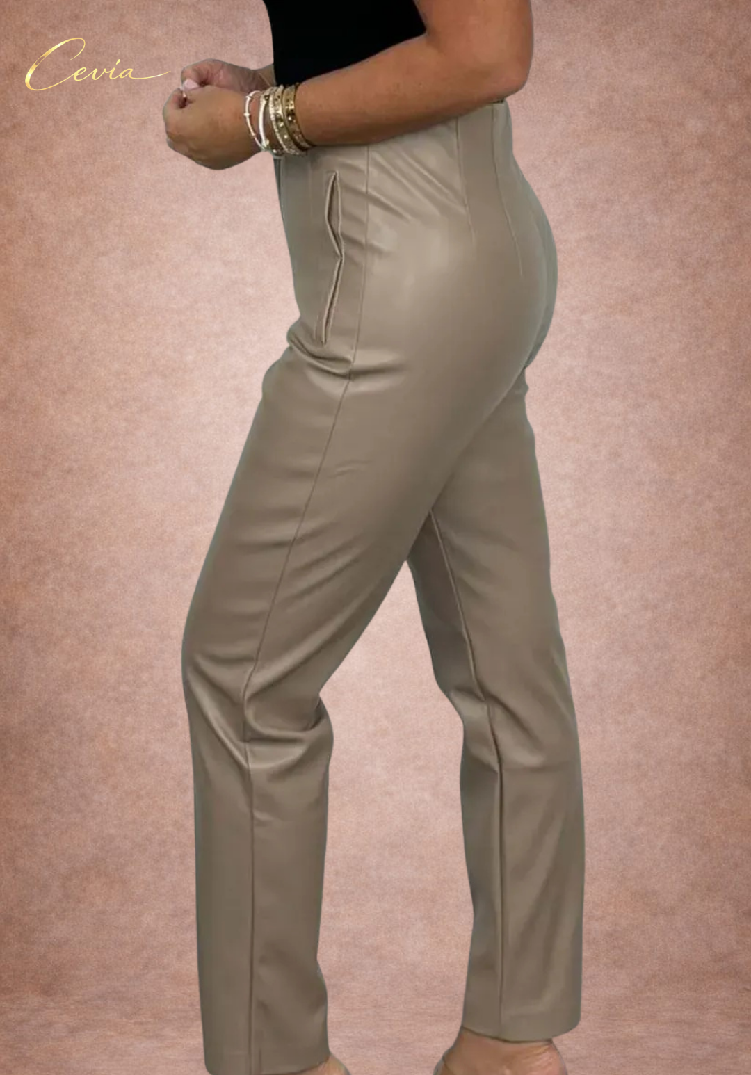 The Marivonne Satin-Matte Tailored Trousers