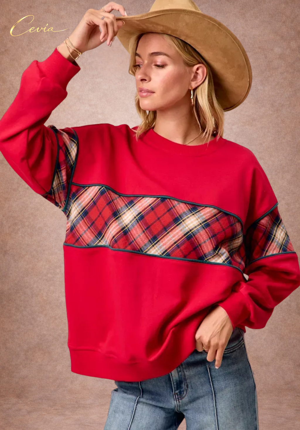 The Marivelle Plaid-Fest Holiday Top