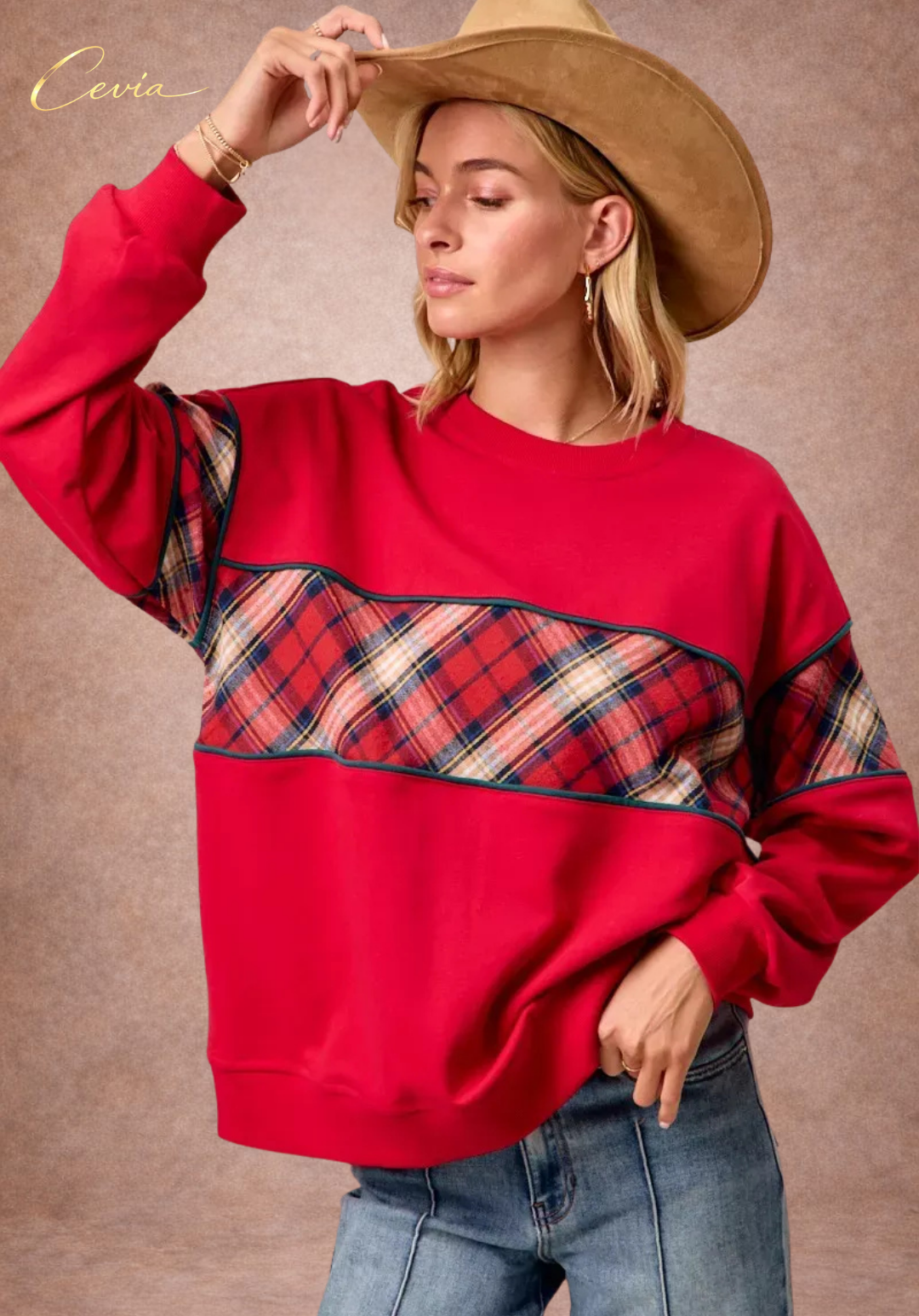 The Marivelle Plaid-Fest Holiday Top